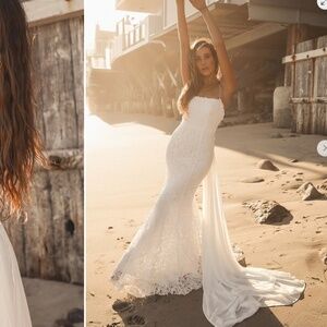 LULU's Elegant Sexy Wedding Bridal Shower Engagement Romantic Open Back Gown